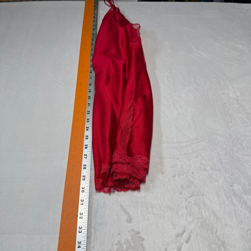 Vintage Victorias Secret Red Silk Slip Dress Lace Coquette Y2K Fairycore M - Picture 6 of 8